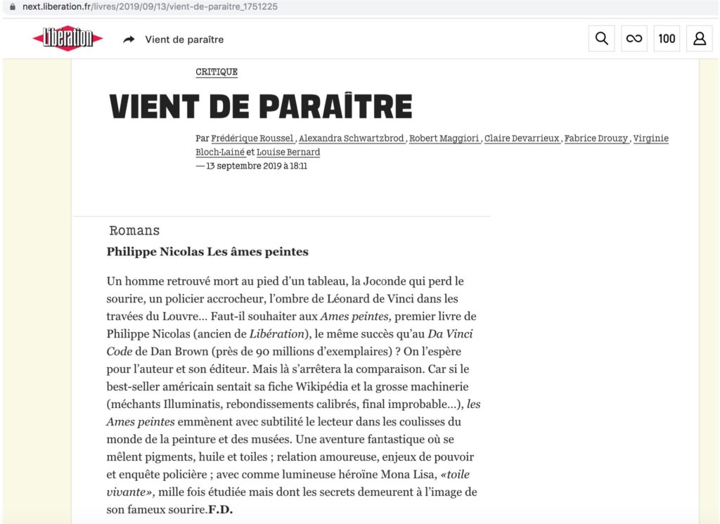 Article paru dans le journal Libération